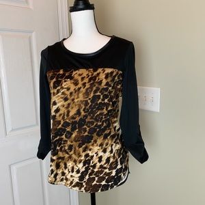 NY Collection animal print top
